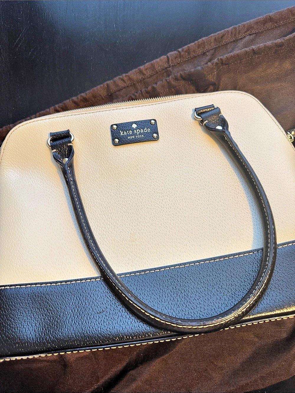 Kate Spade Colorblock Satchel in White & Black